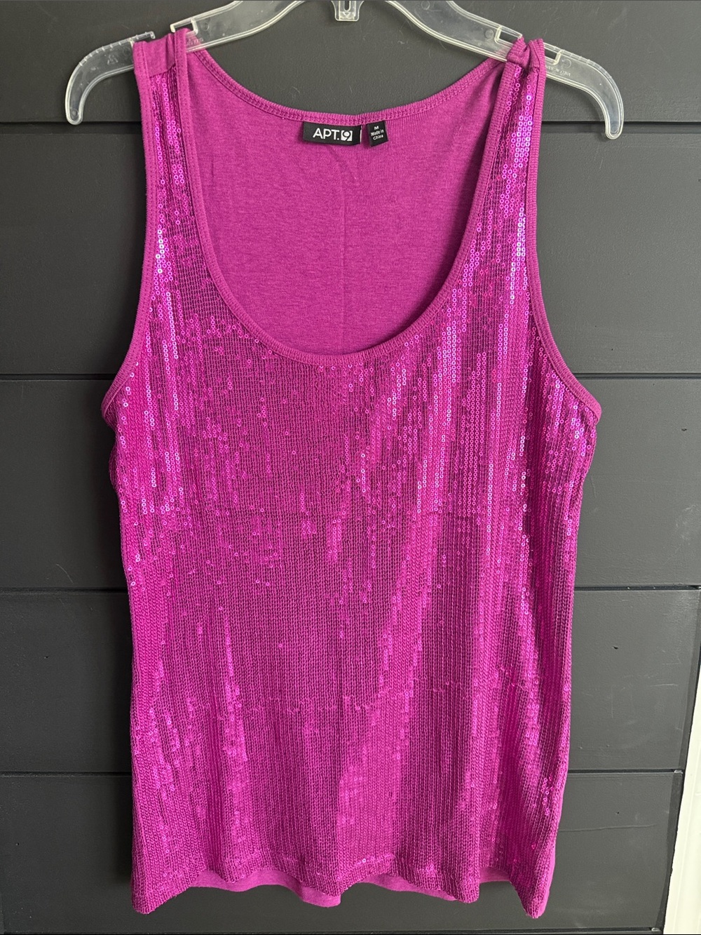 Apt. 9 Fuchsia Sequin Tank Top